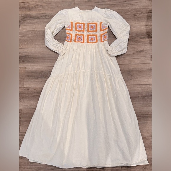 ASOS Design Broderie Crochet Bodice Maxi Bohemian Dress Size 4 - Picture 5 of 11